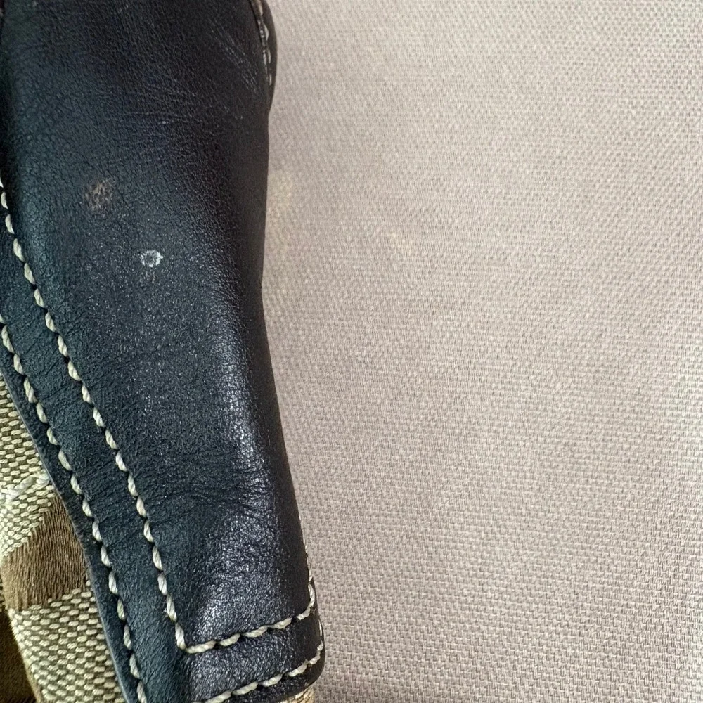 Coach Shoulder Bag Women Medium Brown Signature Canvas Hobo Leather Trim Vintage - Picture 16 of 16